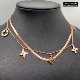 Цепочка мед.сталь24К 10221 ( 40+6 см.)	